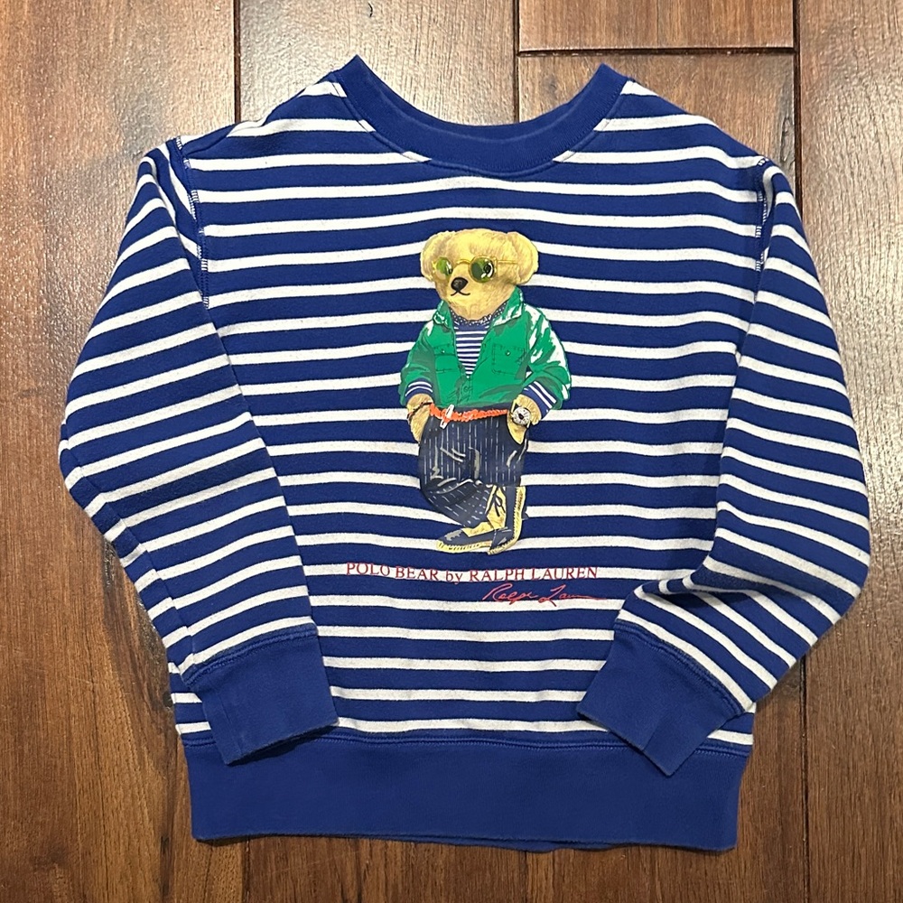 Ralph Lauren Kids Striped Hoodie with Bear Design